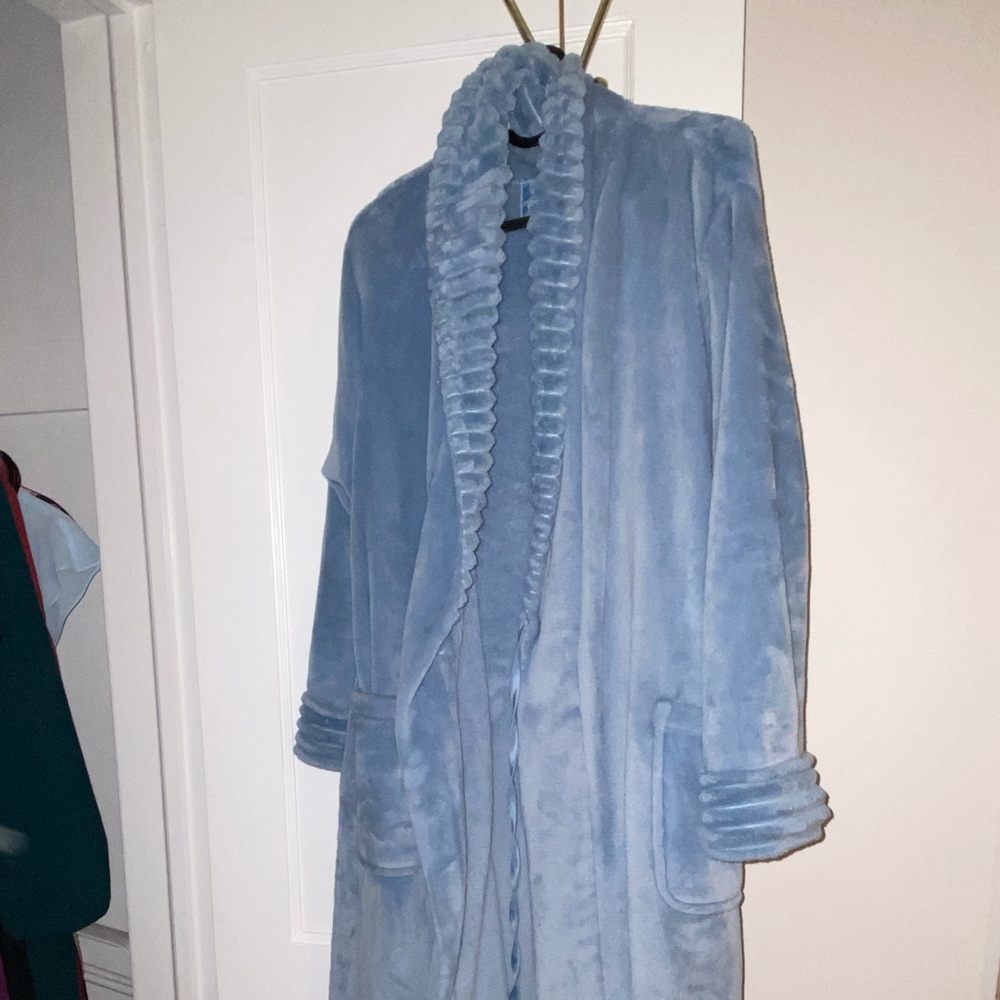 Women's blue soft robe